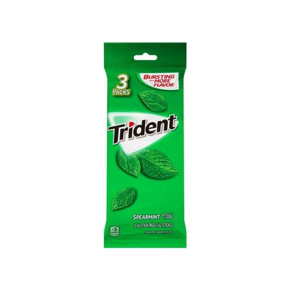 Trident Spearmint Sugar Free Gum 14 Pieces, PK60